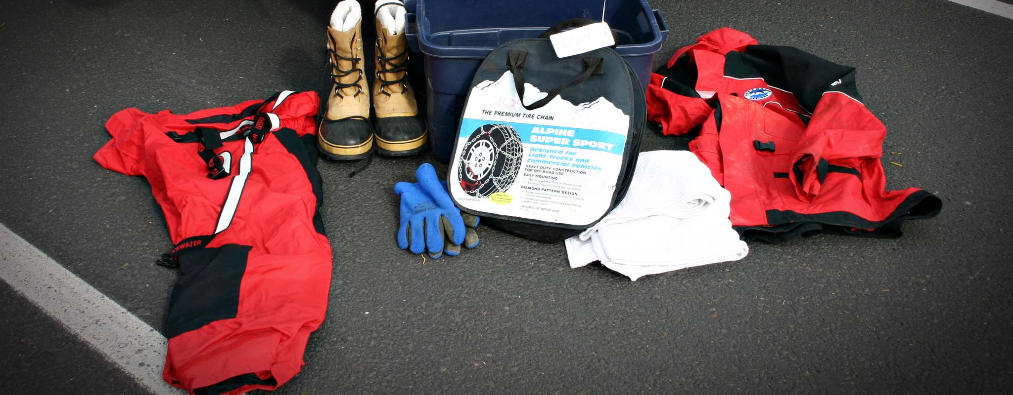 Winter safety kit example.