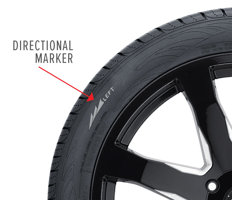 directional tire sidewall marker