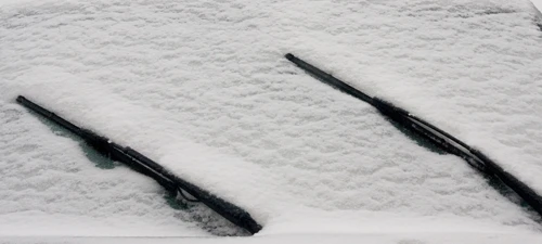 Snow buildup on windshield