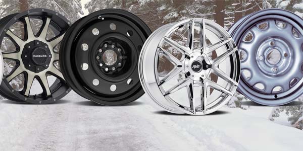A selection of aluminum and steel wheels.