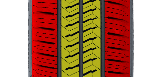 4-rib tire tread design