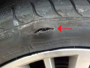 Tire damage from potholes